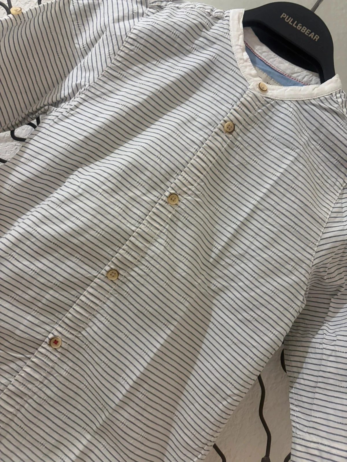 Camisa de Manga Comprida Zara Boys Listras Finas Azuis e Brancas – Tamanho 6 Anos (116 cm) – photo 5
